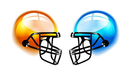 Football Helmets on white