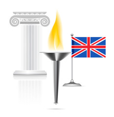 England flag with torch