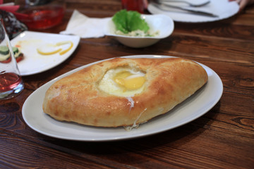 Plate of Adjarian Khachapuri
