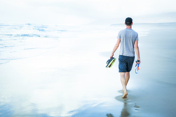 young man walking