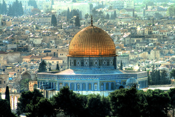 La mosquée Al Aqsa avec le Dôme du Rocher à Jérusalem
