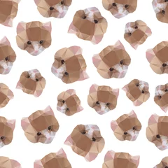 Deurstickers Geometrische dieren Kat uit een geometrisch patroon