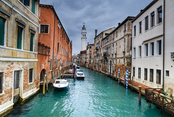 Fototapeta na wymiar Venice water channel in Italy
