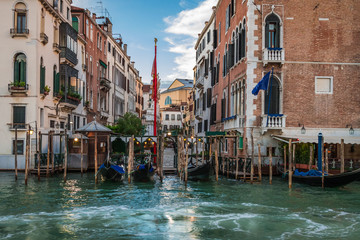 Fototapeta na wymiar Restaurant on the Grand Canal in Venice