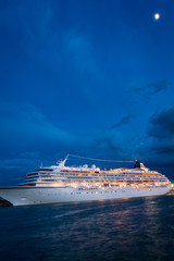 Cruise ship in venice at moonlight