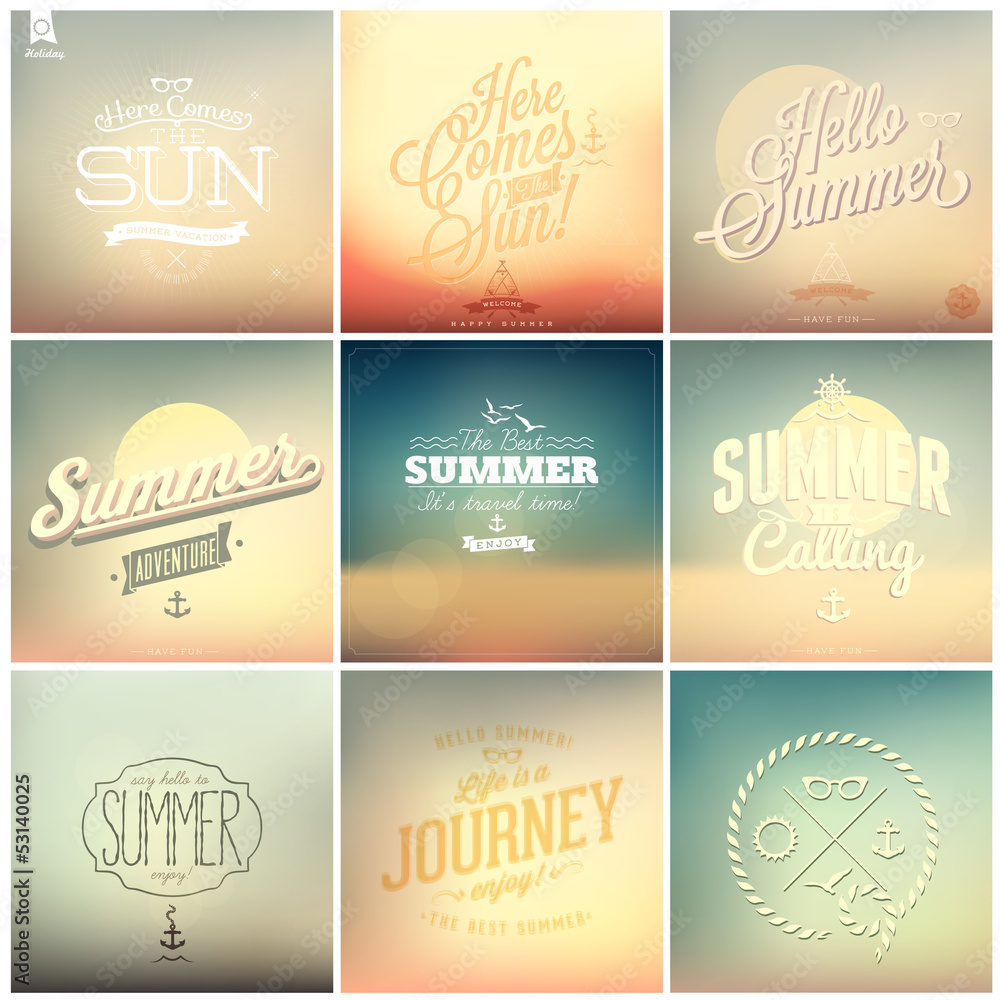 Fototapete 9 retro background for Summer