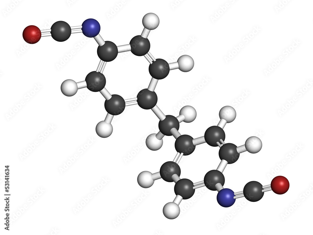 Wall mural Methylene diphenyl diisocyanate molecule (MDI), polyurethane (PU