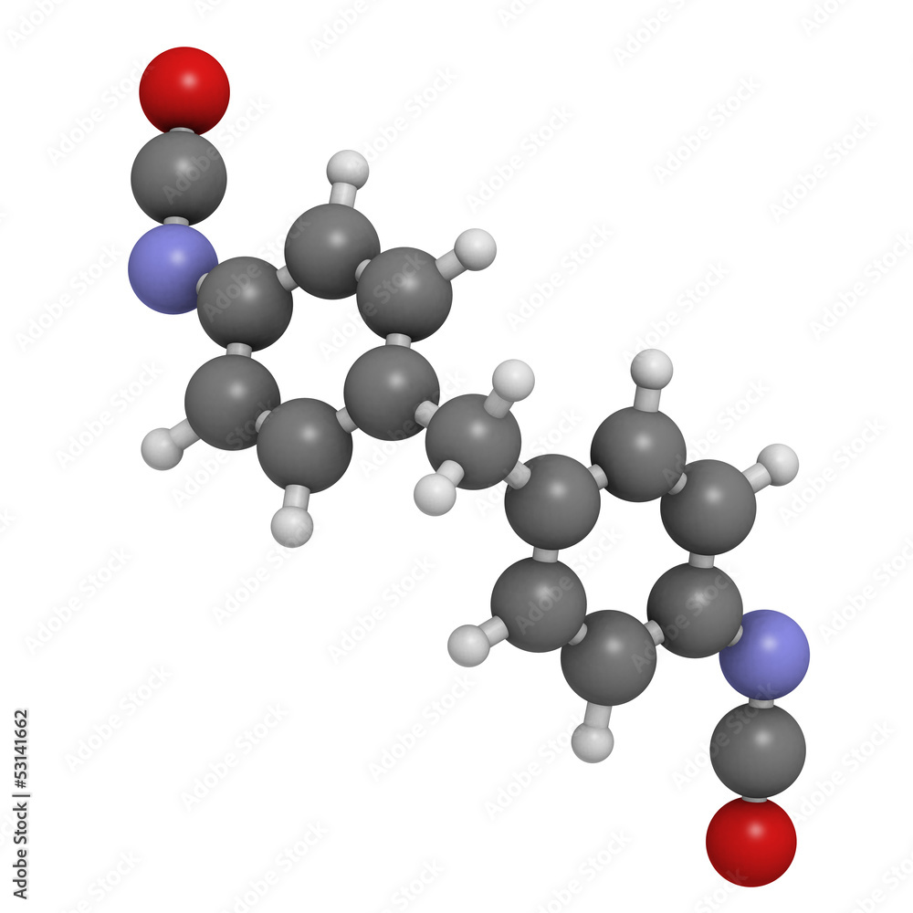 Wall mural Methylene diphenyl diisocyanate molecule (MDI), polyurethane (PU