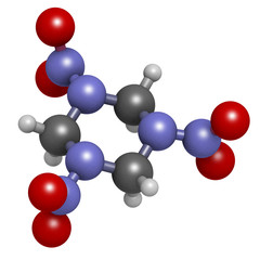 RDX (cyclonite, hexogen) explosive molecule, chemical structure
