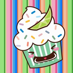 Naklejka premium CupCake Kawaii 05