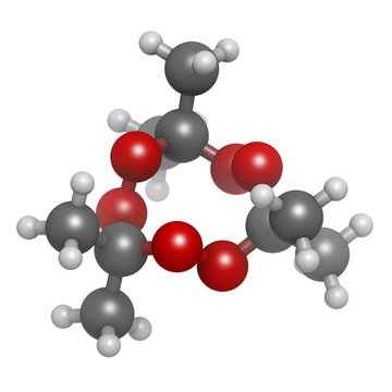 Acetone peroxide (triacetone peroxide, TATP) explosive molecule,