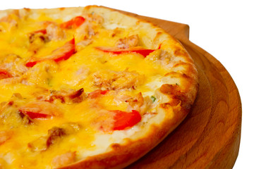 isolated fast dinner crust baked pizza food cheese a italian tom