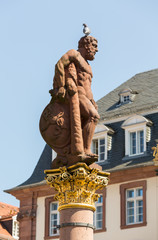 Obraz premium Statue of Hercules in market square Heidelberg Germany