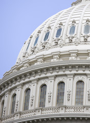 United States Capitol Building in Washington DC with American 