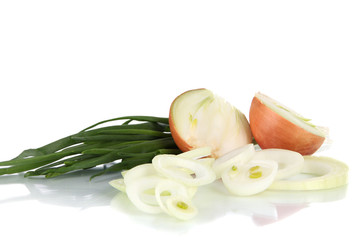 Onions isolated on white