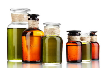 Medicine bottles isolated on white