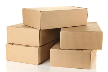 Parcels boxes, isolated on white