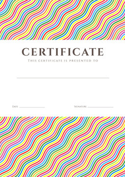 Colorful Certificate / Diploma template. Background design