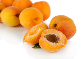 Apricots isolated on white