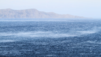 Raging sea with furious waves