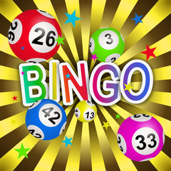 Bingo multicolore sur fond éclat or