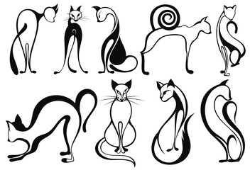Black cat silhouette collections