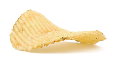 Potato chips isolated on white background