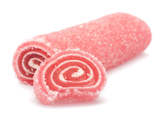 Delicious colorful marmalade isolated on white background