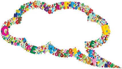 nuvoletta cartoon con alfabeto