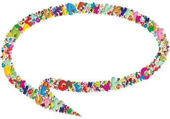 nuvoletta cartoon con alfabeto