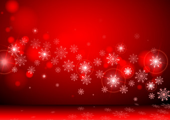 Red background with snowflakes.
