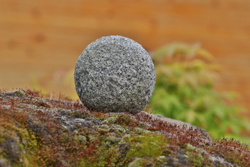 Granite ball and zen garden