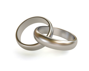Platinum/silver wedding ring