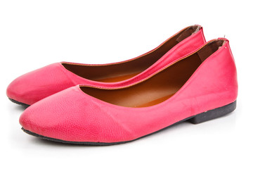 A pair of pink casual shoe on white background