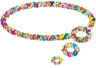 nuvoletta cartoon con alfabeto