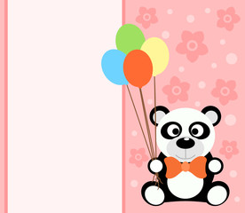 Background card with funny panda