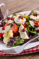 Salad with boiled egg