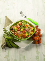 cold rice salad with tuna and pineapple