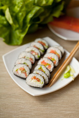 sushi składnik domowe maki łosoś
