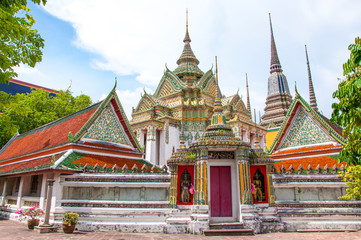 Fototapeta na wymiar pavilion of Wat Pho temple in Bangkok, Thailand.