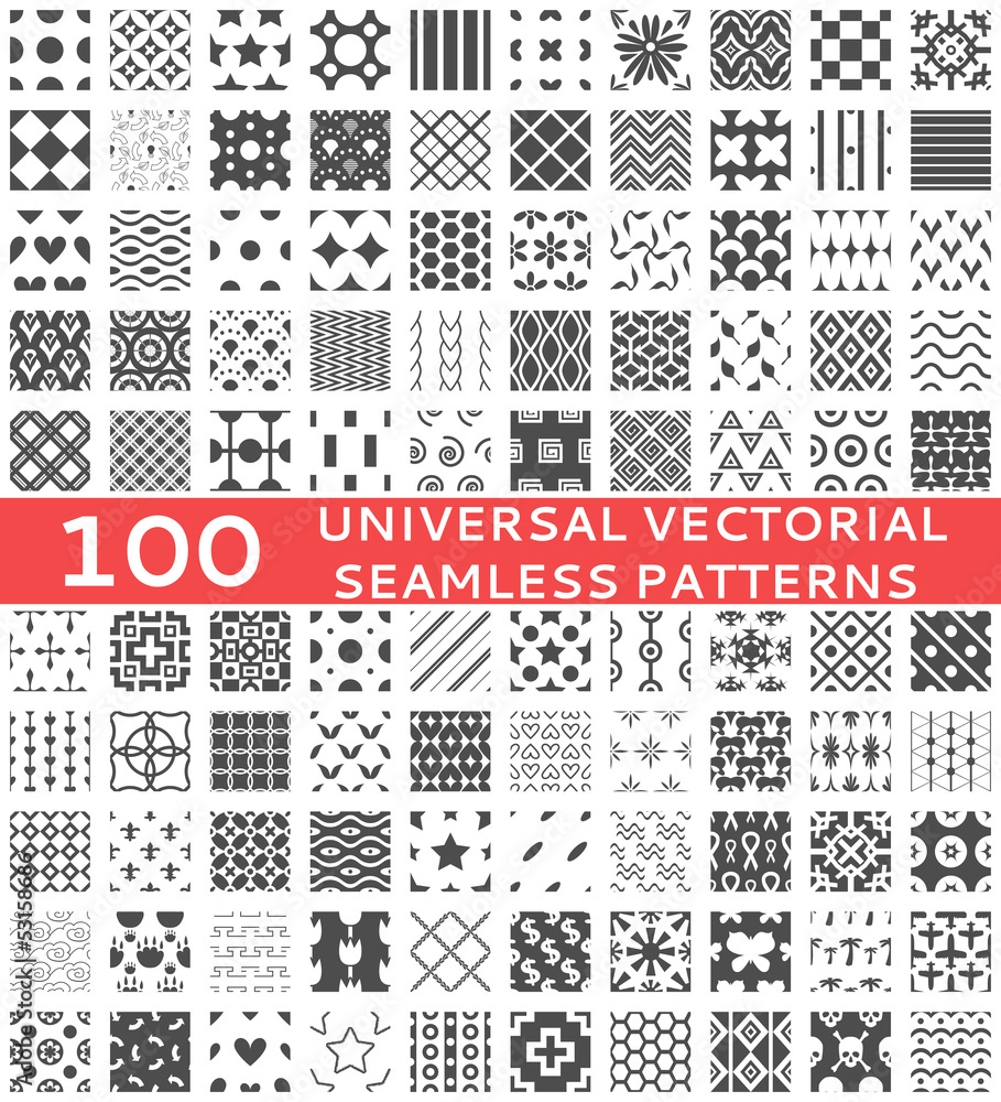 Wall mural universal different vector seamless patterns (tiling)