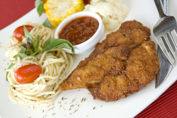 close up fried chicken