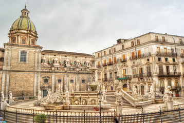 Pretoria fountain in Palermo