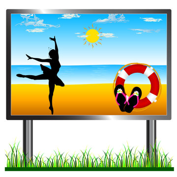 ballerina on the bilboard art vector