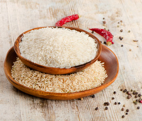 Rice in bowls
