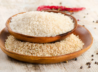 Fototapeta na wymiar Rice in bowls