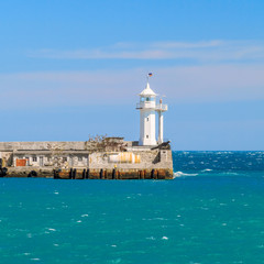 A view of the lighthouse in Yalta. Port. Crimea. Uraine
