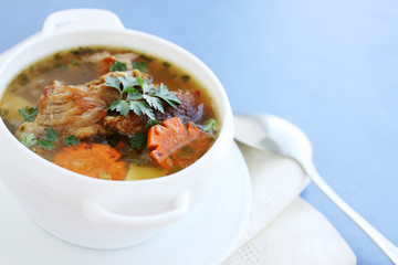 Soup with beef meat