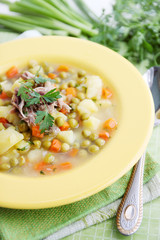 summer soup with green peas