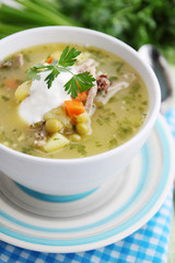 summer soup with peas